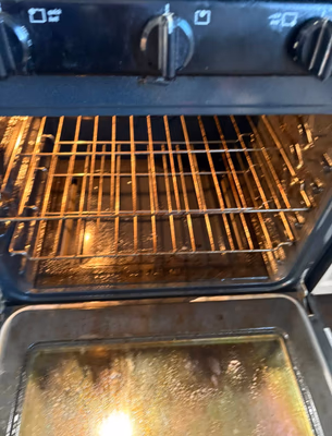 dirty stove inside